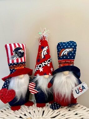 Denver Broncos Patriotic Gnome Trio - Red, White & Blue